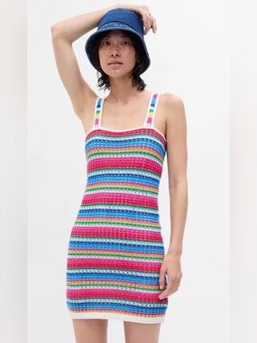 GAP Multicolor Crochet Stripe Tank